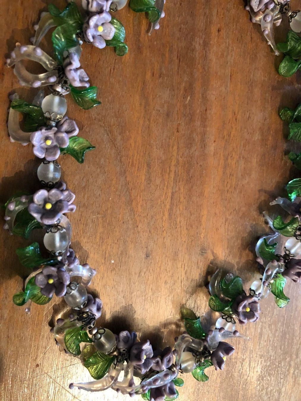 Ketten: GABLONZERGLASBLÜTEN COLLIER.Violettfarbe – Neu (gemäss Beschreibung) aus Wald ZH von mlnt 5