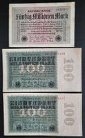 Reichsbanknoten 50 & 100 mio Mark, Inflationsgeld, 1923/24