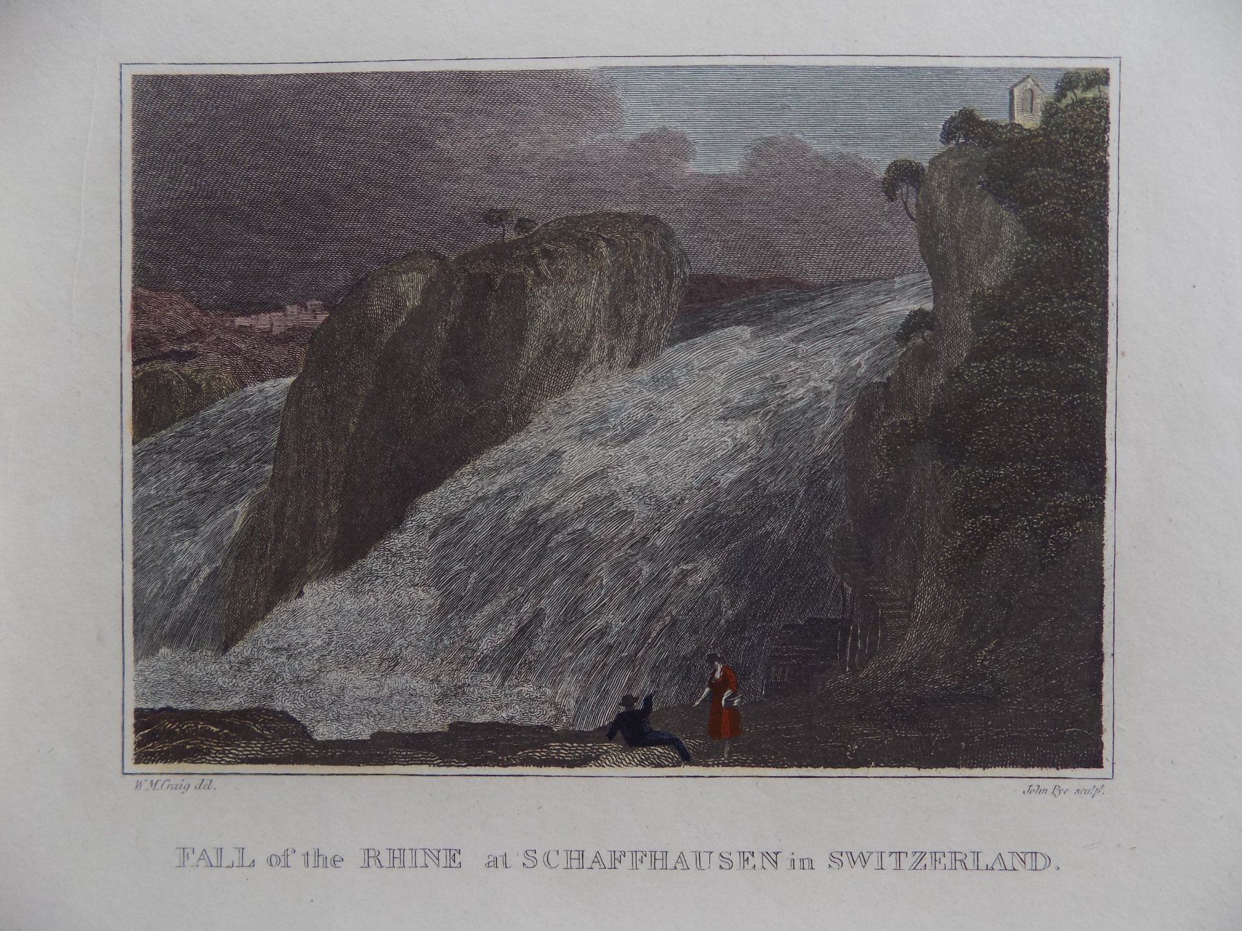 Incisioni: Rheinfall kolorierter Kupferstich – Usato da Risch venduto da Rischli15 1