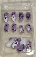 Halloween Nägel zum Aufkleben! Neu Weiss/Violet...