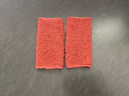 Handgestrickte Pulswärmer Amedisli Rostrot