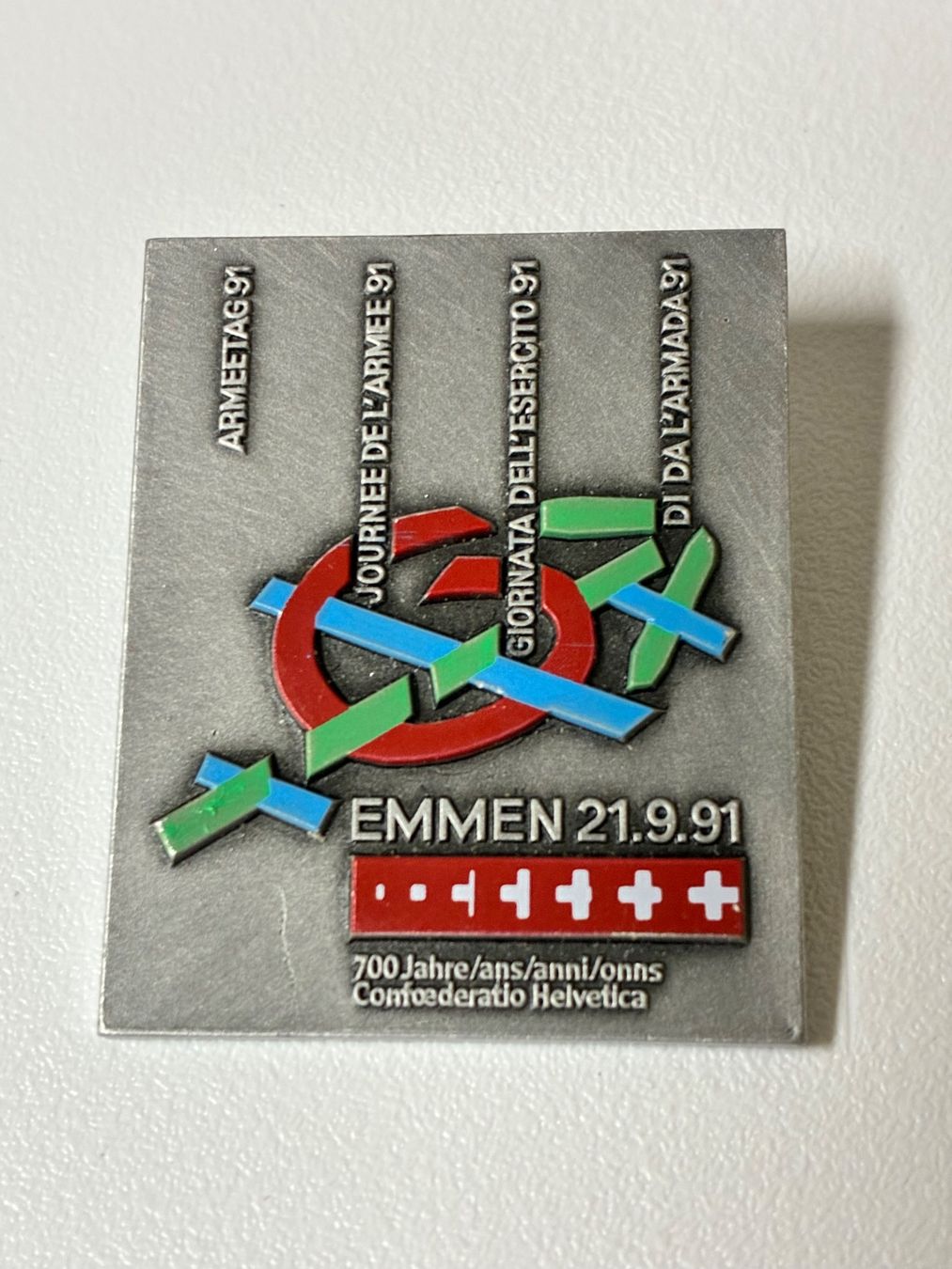 Schweizer Armee Plaketten & Abzeichen: Armeetag 1991 Emmen Plakette – Gebraucht aus Horw von adler65