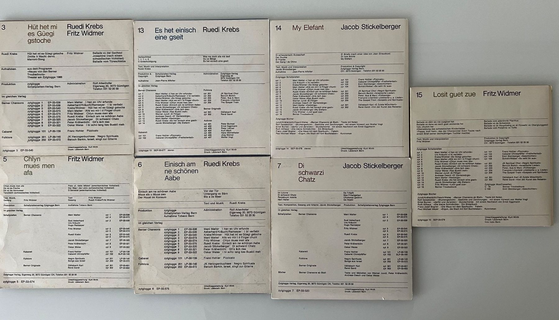 Dischi in vinile: Berner Chansons 7 Stück Vinyl Singles – Usato da Niederglatt ZH venduto da Solo95 1