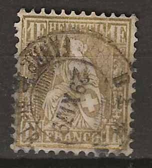 Alle Briefmarken: Ch036 - Helvetia assise 36  obl. – Gebraucht aus Trélex von Phil_Albert