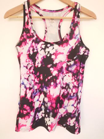 Damen Sport Top H&M Gr. M Schwarz Pink Blau Weiss gemustert