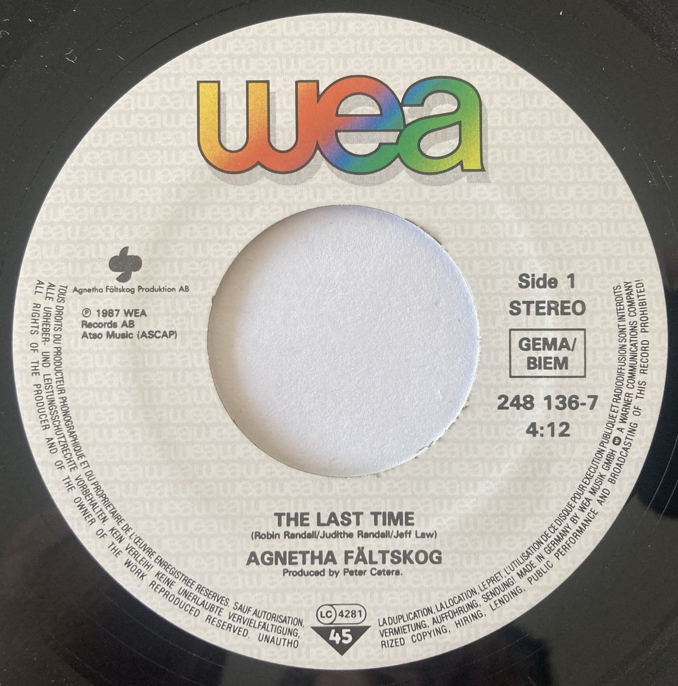 Dischi in vinile: ABBA / AGNETHA FALTSKOG - THE LAST TIME – Usato da Bottens venduto da hotter-than-hell 2