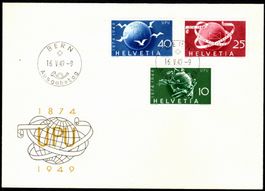 FDC 75 Jahre Weltpostverein UPU blanco, illustriert BERN