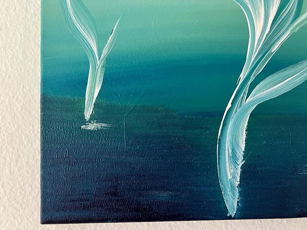Dipinti: 40x40cm Bild grünblau "Stillness" – Nuovo e nell'imballaggio originale da Urdorf venduto da manuela4 4