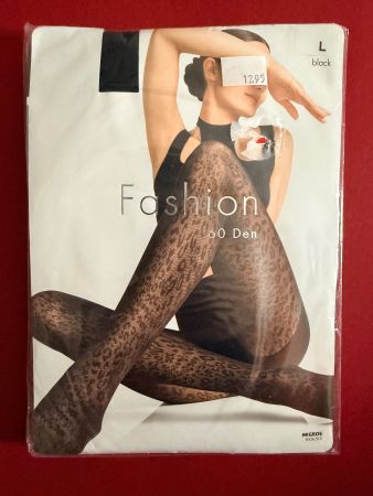 Strumpfhose Fashion Migros, Grösse L  feines Leopardenmuster
