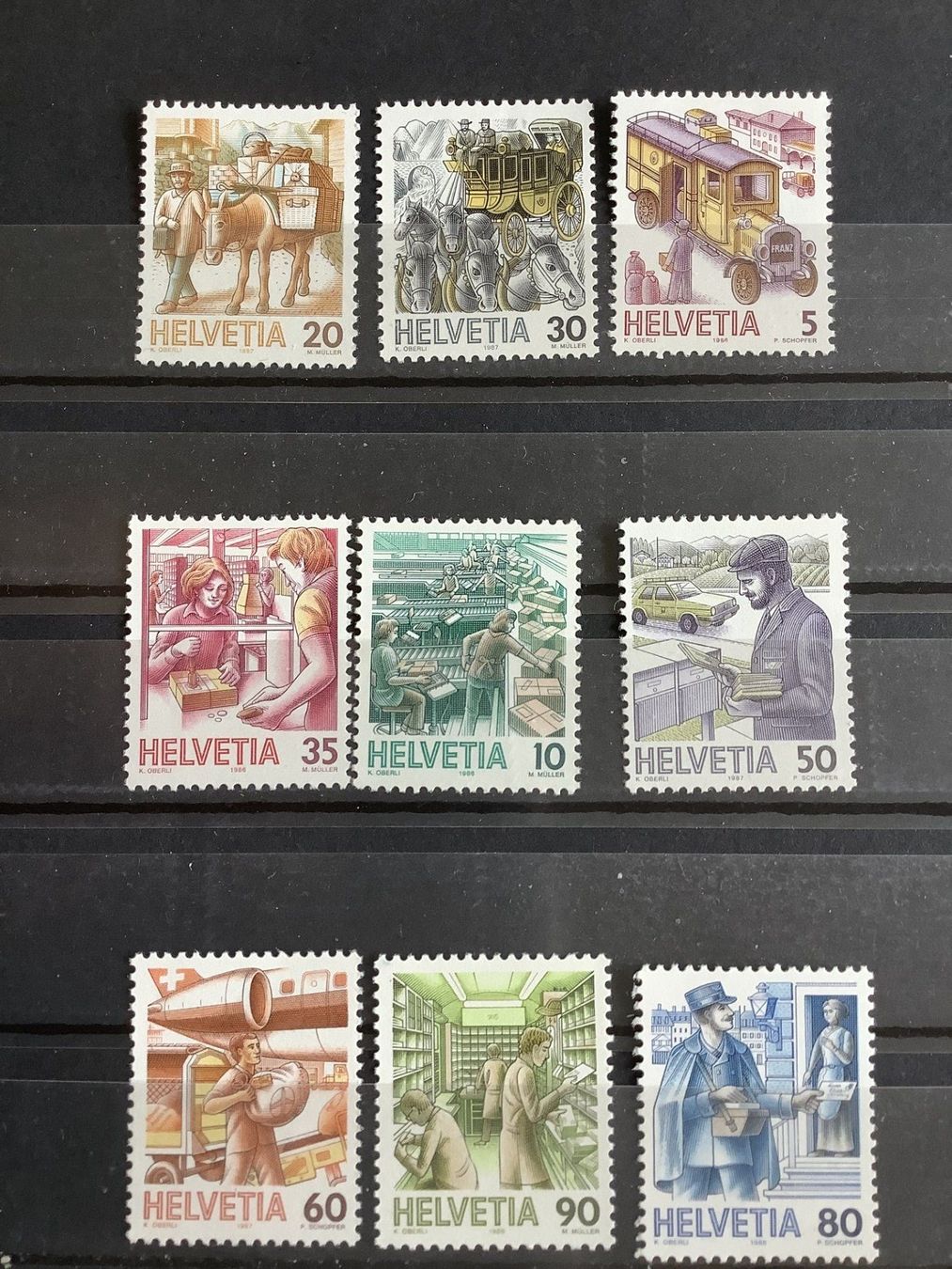 Tutti i francobolli: Postfrisch Serie Schweiz Postbeförderung – Usato da Melchnau venduto da BarbaraD01
