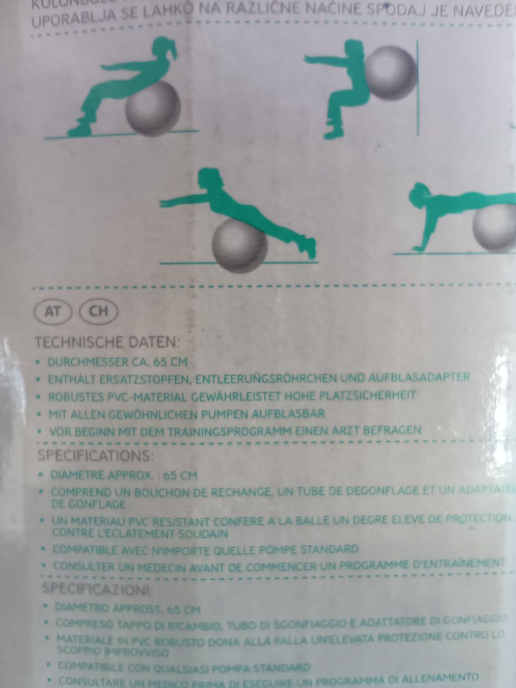 Palloni: Crane Gymnastikball – Nuovo e nell'imballaggio originale da Oberegg venduto da A-Z.Handel.Loehrer 2