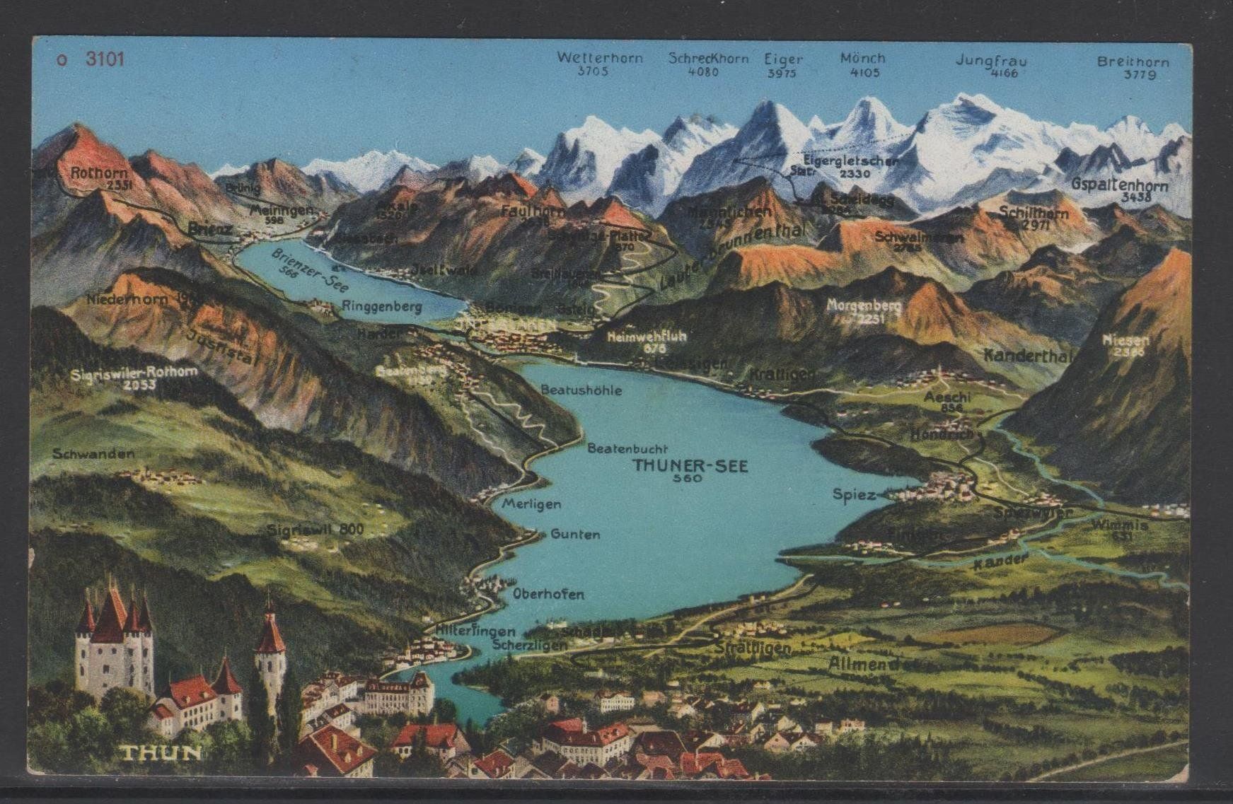 Cartes postales: Antike Ansichtskarte Thun als Feldpost – D'occasion à Remetschwil par Hofiii