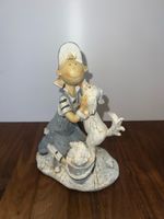 Dekofigur Junge mit Hund und Muschelkorb Maritime