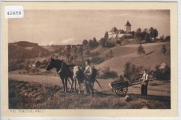 Bei Trachelwald - Bauer mit Kuh und Pferd