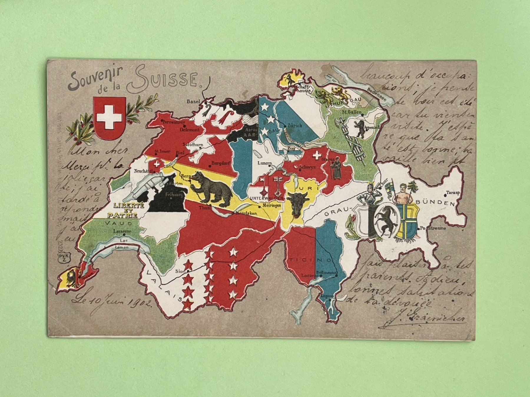 Ansichtskarten: Souvenir de la Suisse - vor 1902 – Gebraucht aus Steg VS von _vinci_