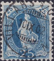 73E.b, Vollstempel Villars s/OLLON: 10.SEP.1902. +Expertise