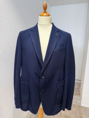 Carl Gross Sakko Gr. 52 Blau 24/7 Flex Jersey Blazer Italien