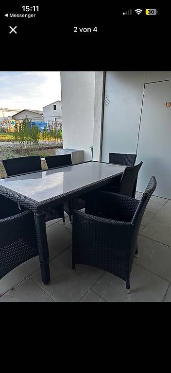 Tischset: Gartentisch mit sechs Stühlen schwarz – Gebraucht aus Dottikon von han_jp2h 1