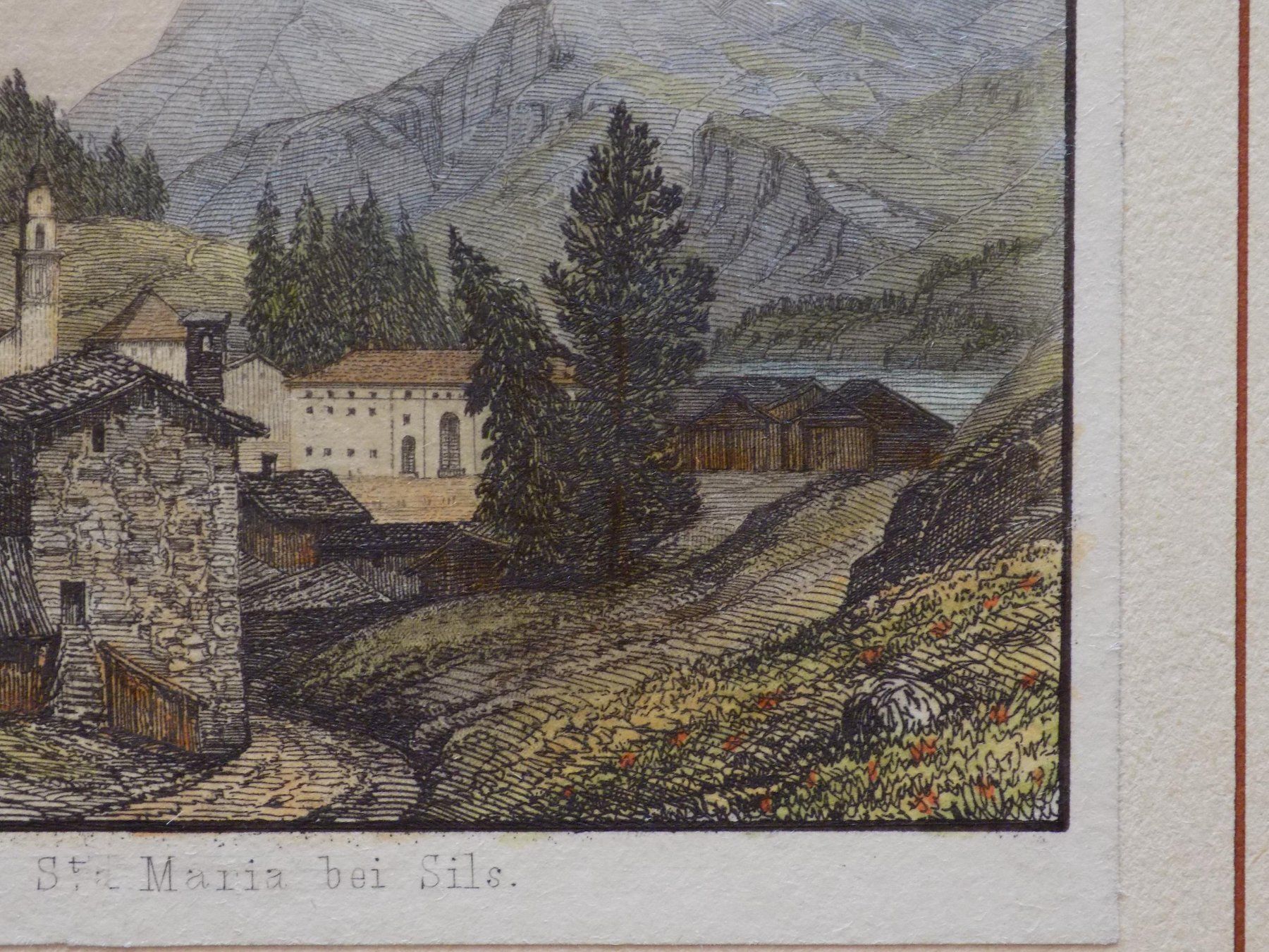 Stiche: Sils Maria im Engadin koloriert – Gebraucht aus Risch von Antikfee 4