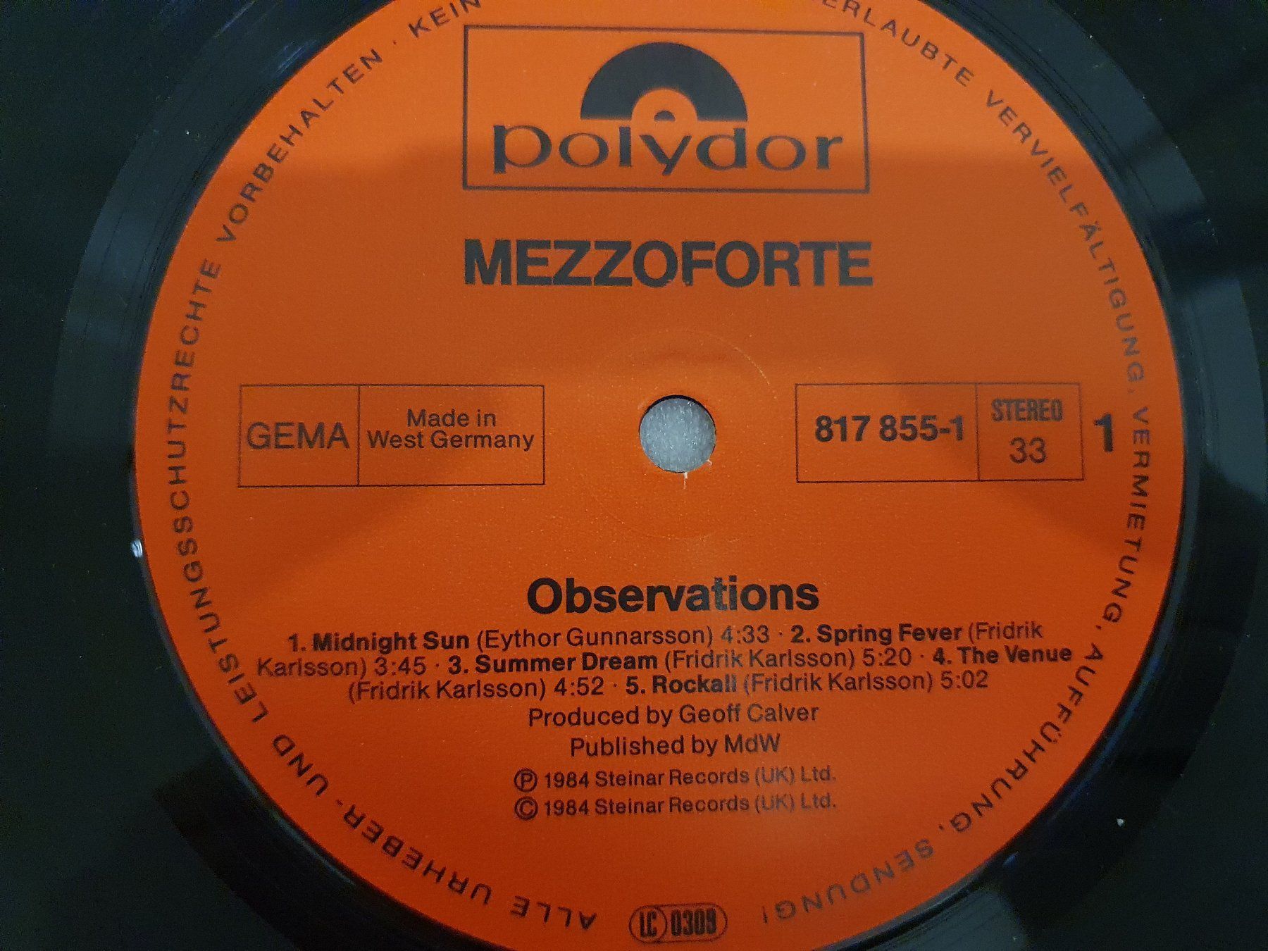 Dischi in vinile: Mezzoforte – Observations – Usato da Uster venduto da Vinyl-Leidenschaft 4