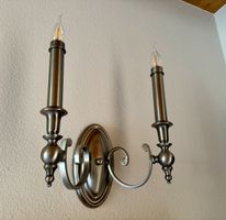 Wandleuchte 2-flammig Metall silberfarben guter Zustand