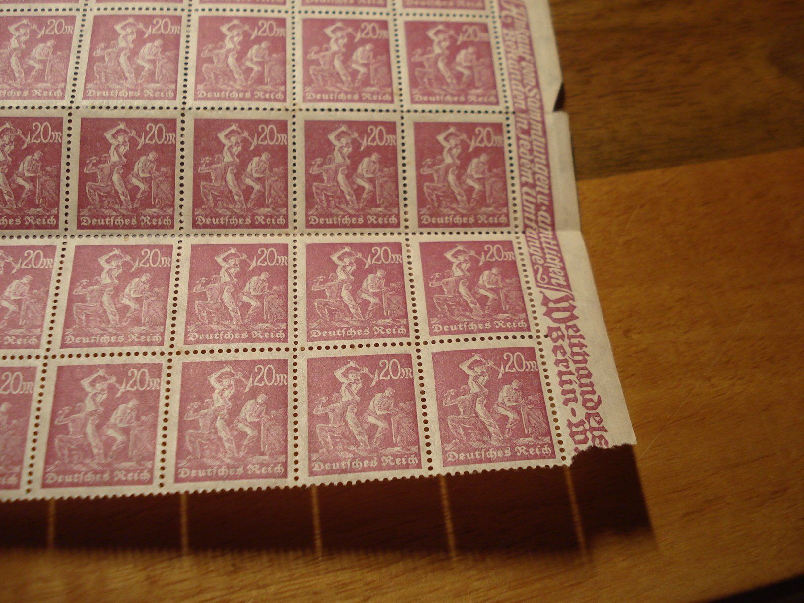 Tutti i francobolli: Bogenteil 20 Mark um 1923, ** – Usato da Niederwil AG venduto da morostahu 2