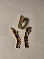 Vintage Ring und Ohrringe funkelnd farbig