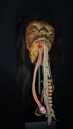 Schrumpfkopf Tsantsa Jivaro Ethnologie Kunst Tribal Art