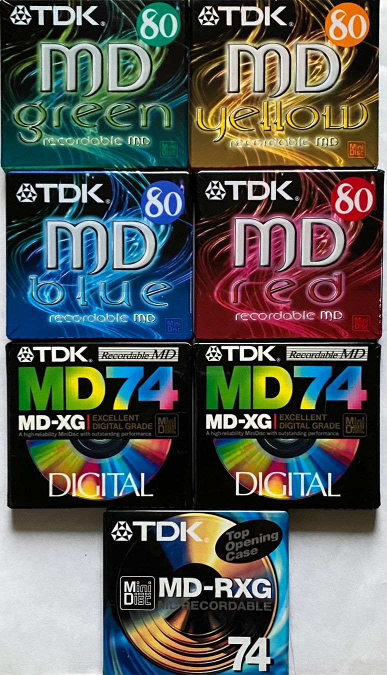 TDK Minidisc: 7 TDK Minidisc MD80 + MD74  NEU/OVP – Neu und originalverpackt aus Forch von xtcpiemont