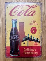 Blechschild Retro rusty Cola in Bottles Delicious Refresh