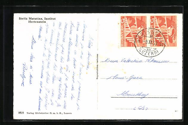 Cartoline postali: AK Hertenstein, Institut Stella Matutina – Usato da Berlin venduto da bartko-reher 1