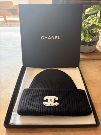 Bonnet Chanel 100% Cachemire Noir
