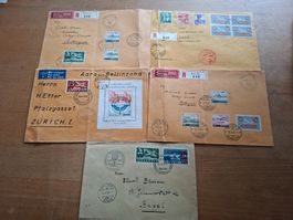 5 schöne CH-Flugpostbriefe, ab 1.-!!!