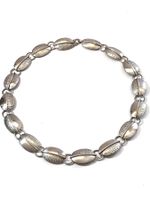Modernistische Halskette 800 Silber, G.K.Punze, Blattdesign