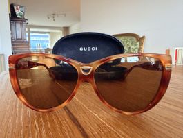 Original Gucci Sunglasses Tortoise Gold Logo Case