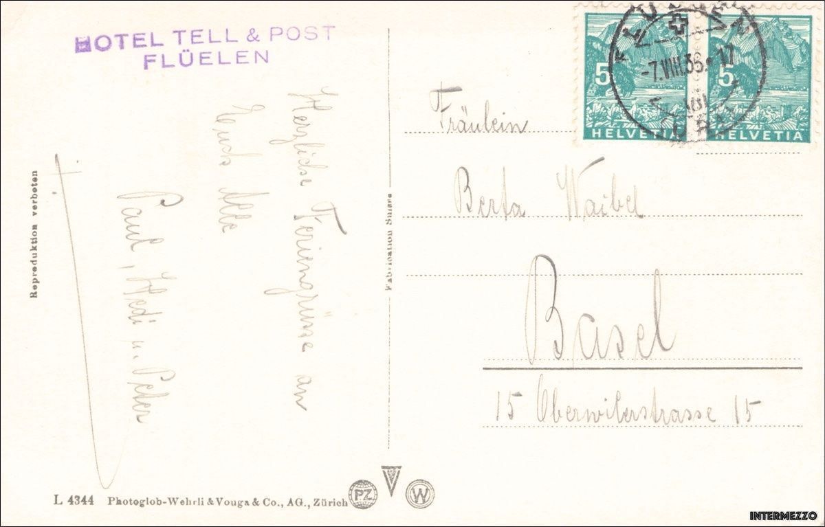 Cartoline postali: Flüelen // Hotel Tell & Post – Usato da Basel venduto da intermezzo12 1