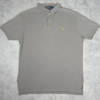Polo Ralph Lauren Gris logo brodé jaune  - Taille L