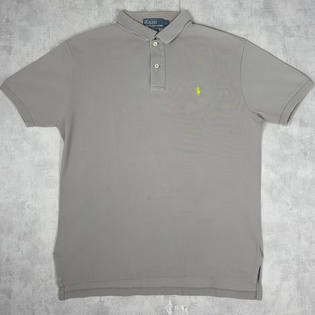 Polo Ralph Lauren Gris logo brodé jaune  - Taille L