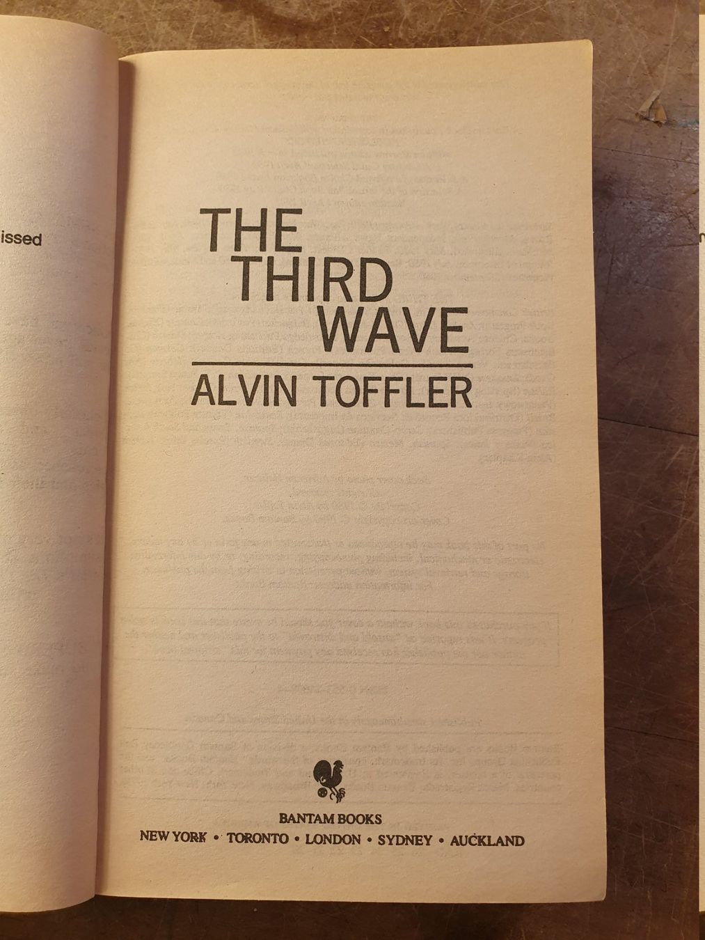 Bücher: The Third Wave - Alvin toffler – Gebraucht aus Zürich von loosebone 3