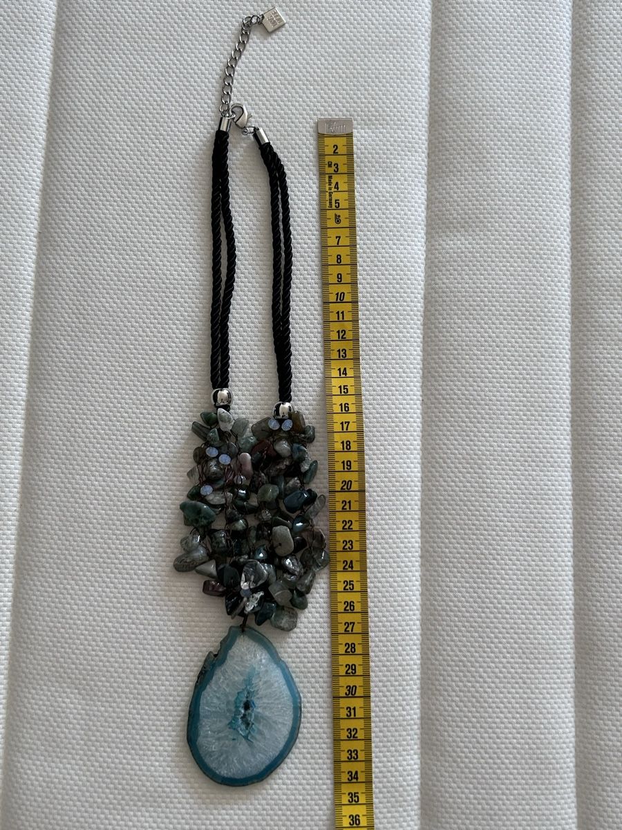 Catenine: Blue Agate Slice & Stone Necklace – Nuovo (secondo la descrizione) da Biel/Bienne venduto da zit_v5yc 8