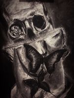 Original Kohlezeichnung 50×70 cm – „Dead Silence“ – handgeze