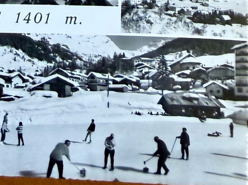 Cartoline postali: Leukerbad - Multivues - Curling 1965 – Usato da Lutry venduto da Ediego 1