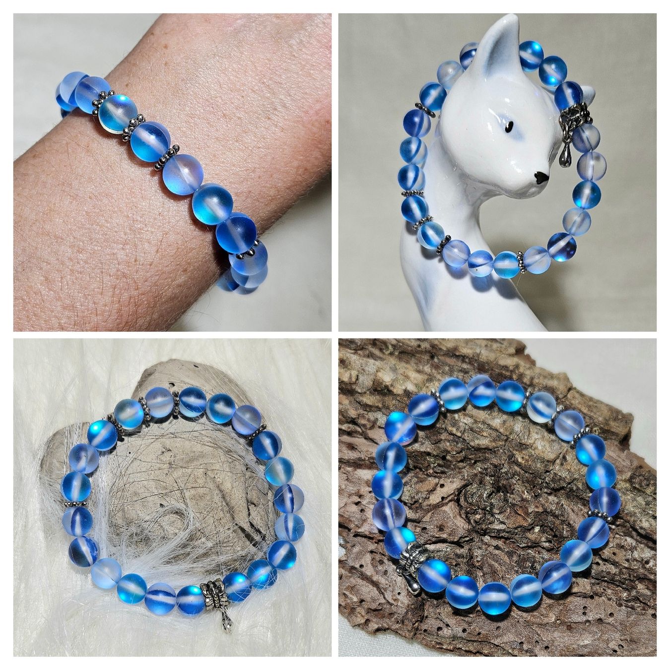 Bracciali & Braccialetti: blaue Kristall Armk. - Spendenaktion – Nuovo (secondo la descrizione) da Unterkulm venduto da Nachtigall