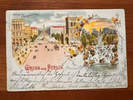 Postkarte Gruss aus Berlin Litho1903 Falscher Stempel (P541)