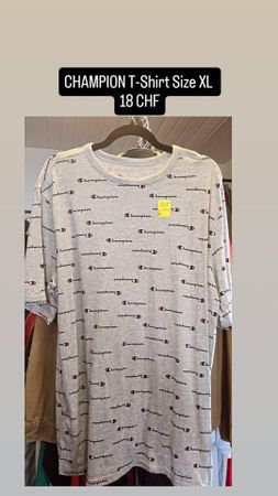 Champion T-Shirt, Grösse XL, Grau mit Logo - Top Zustand!