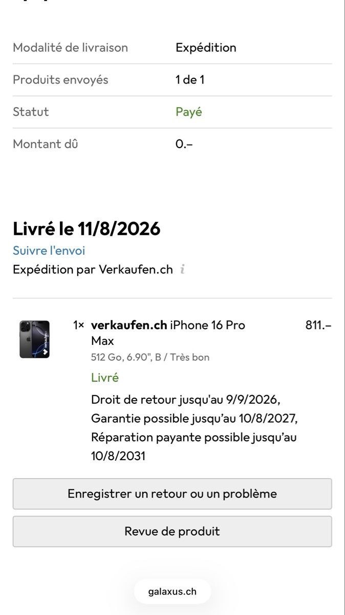 Apple Telefoni cellulari / Smartphones: Apple iPhone 16 Pro Max 512 Go usagé - reconditionné – Usato da Delémont venduto da m7z_rfl6 3