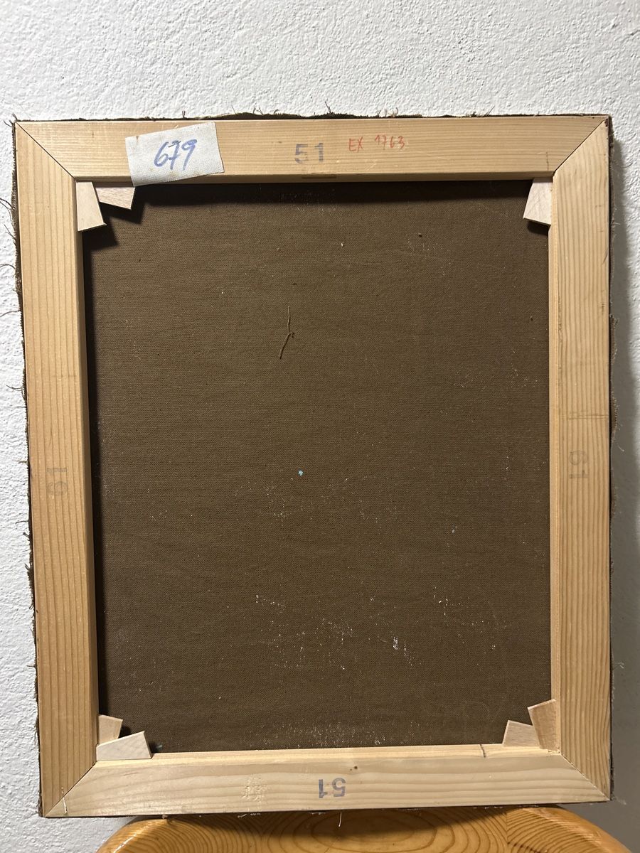 Dipinti: P. Cornu Gemälde: Dame mit blauem Hut, Original – Usato da Glarus venduto da KunstWerkEr-LS87 6