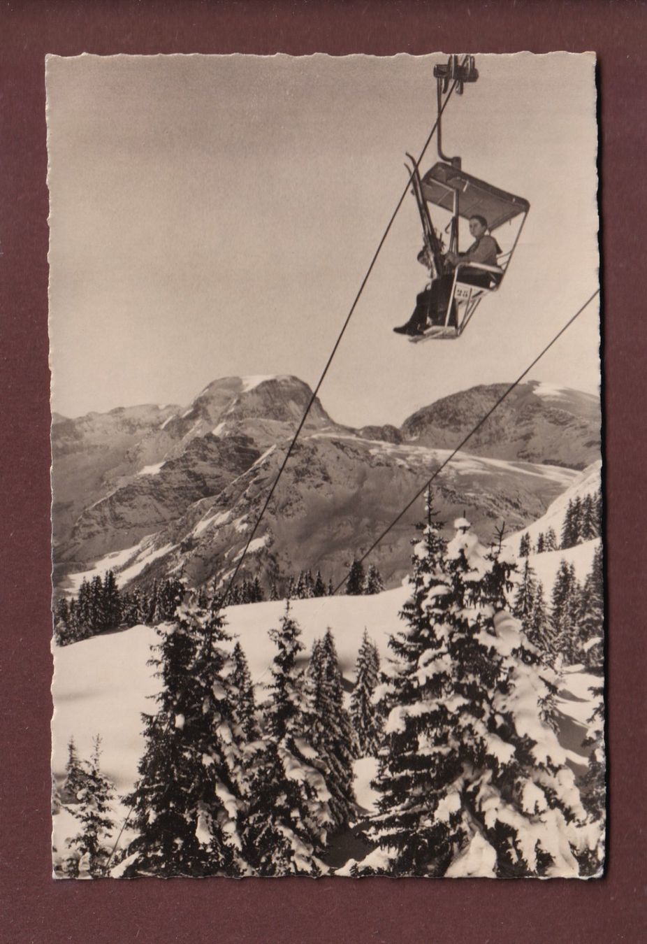 Cartoline postali: Sesselbahn BRAUNWALD-GUMEN - 1948 – Usato da Pully venduto da nicecards