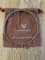 VESTOPAZZO Halskette Choker Roségold Blume Kristalle