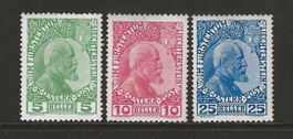 1912 : Liechtenstein Nr. 1x - 3x * KP 300.--